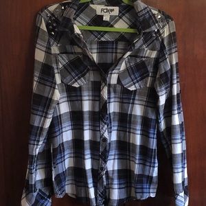 Fox Racing Light Weight Plaid Button Up Sz L